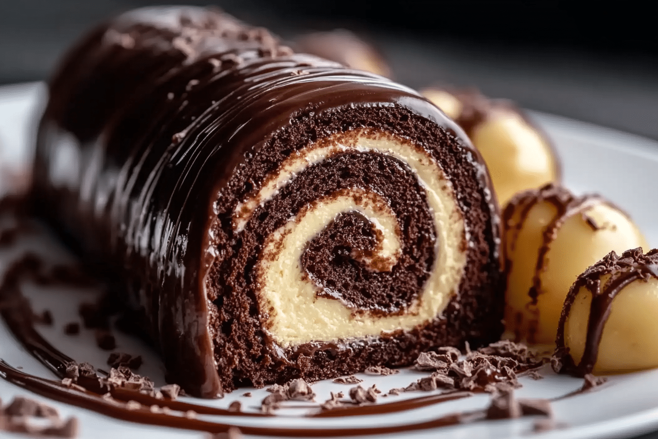 Triple Chocolate Roll Cake