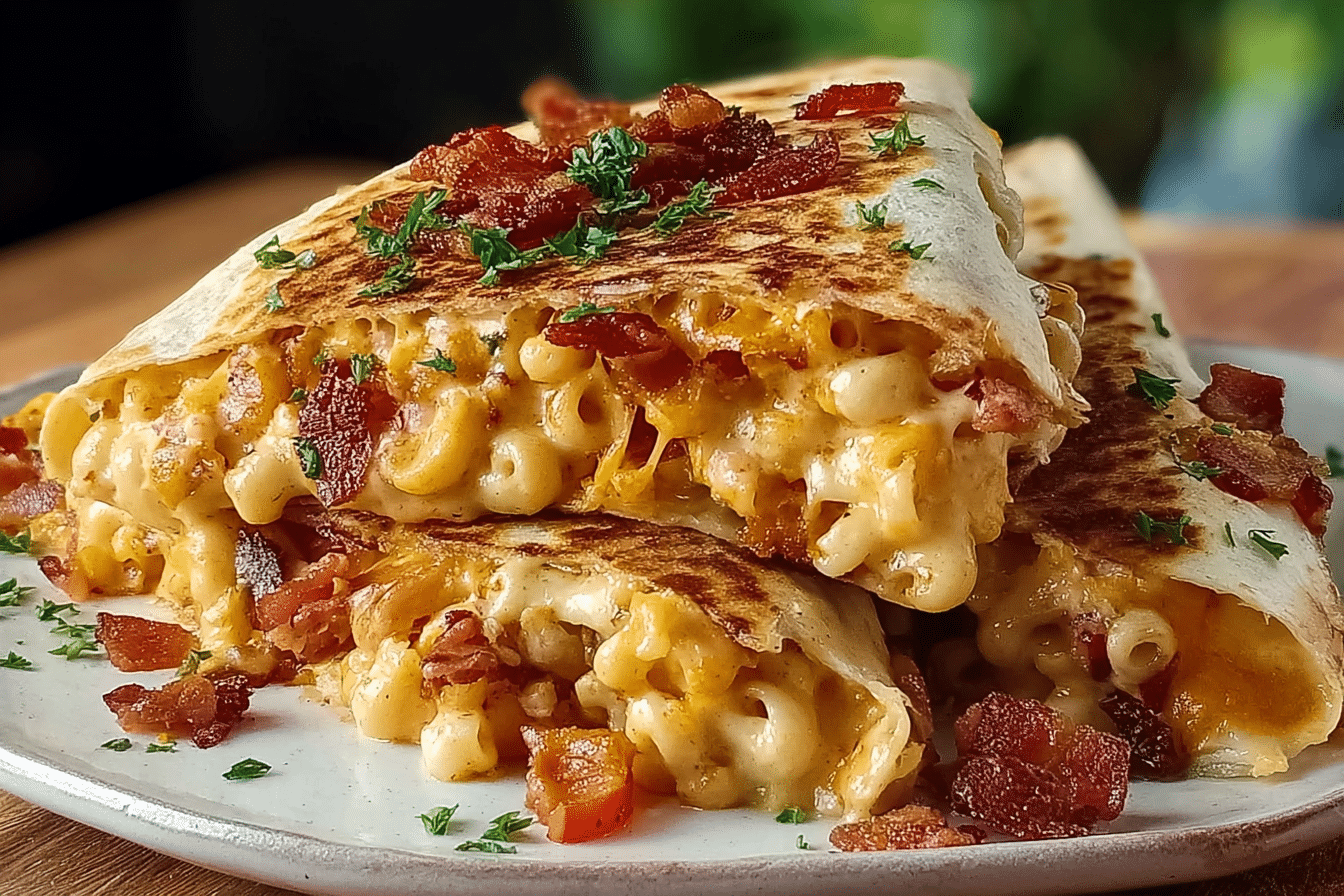 Bacon Ranch Mac & Cheese Quesadilla