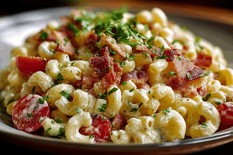 BLT Macaroni Salad – Creamy, Crunchy & Bursting with Flavor!
