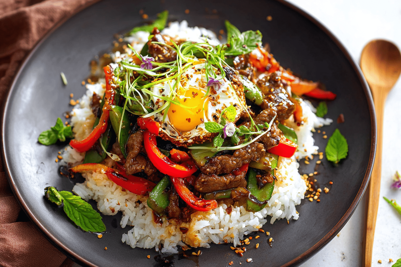Bold & Saucy Beef Stir-Fry Rice Bowl
