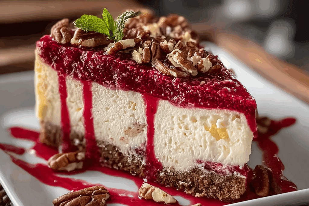Butter Pecan Red Velvet Cheesecake