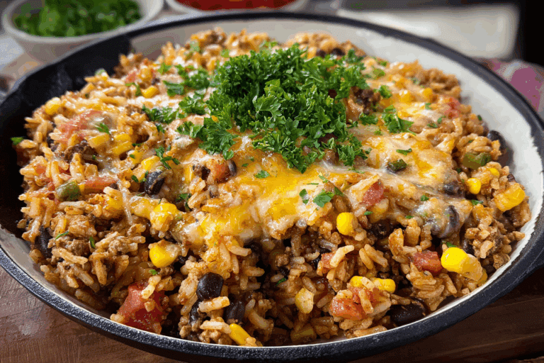 Cheesy Fiesta Taco Rice