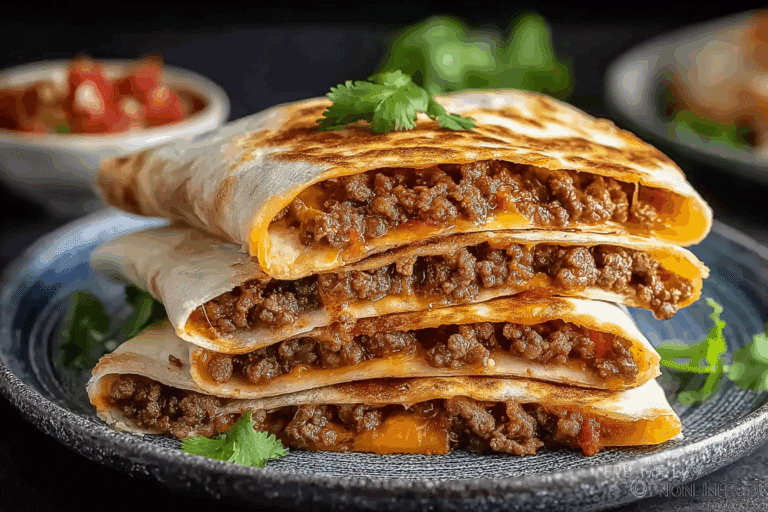 Cheesy Ground Beef Quesadillas Recipe