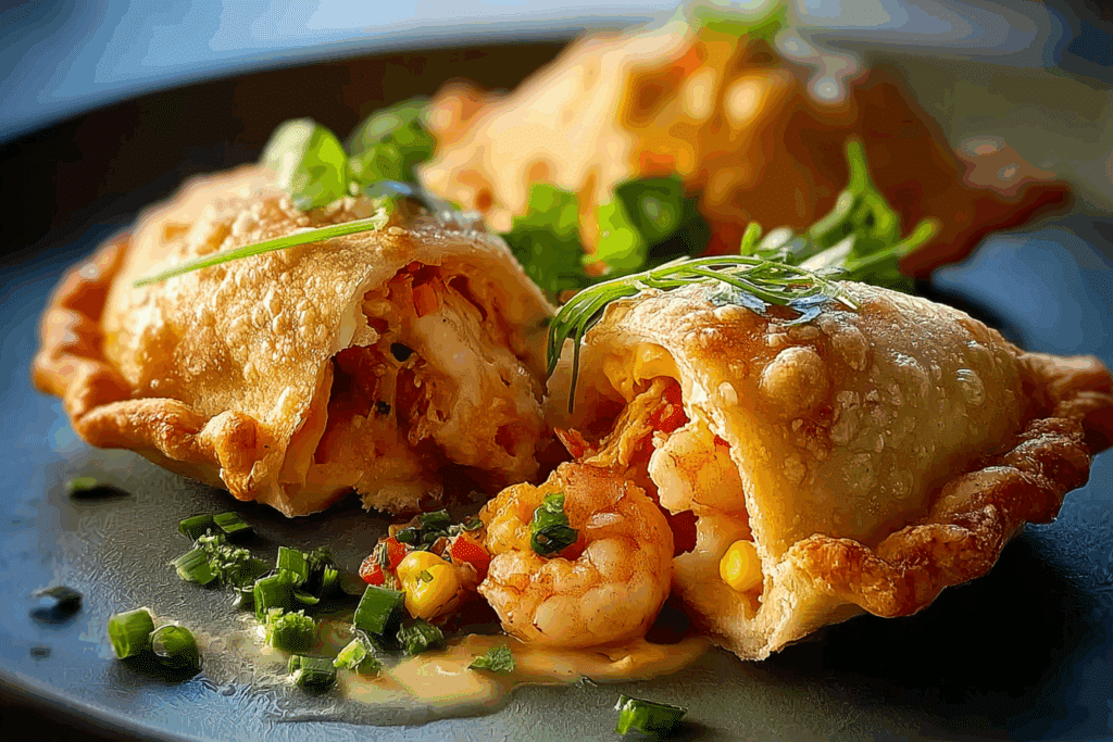 Cheesy Shrimp-Crab Empanada Bombs