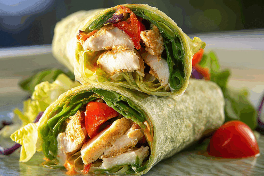 Chicken Caesar Salad Wraps