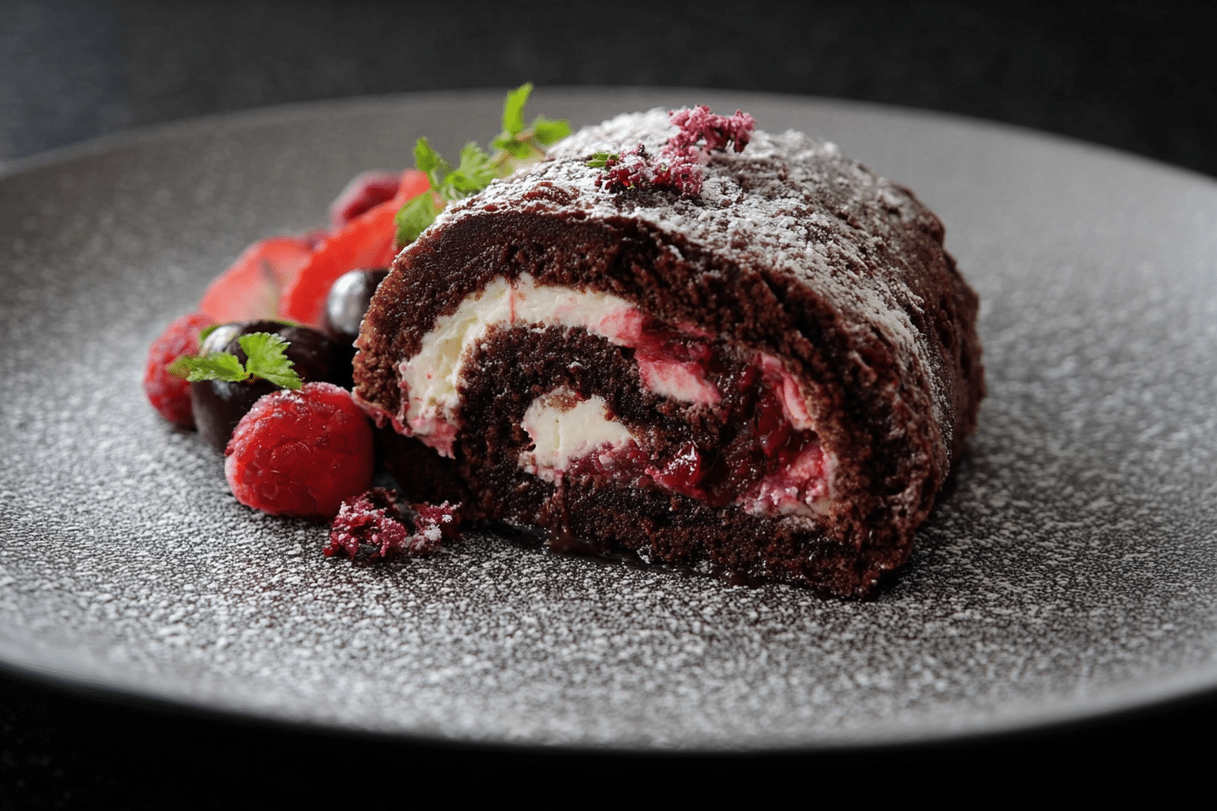 Chocolate Cherry Swiss Roll