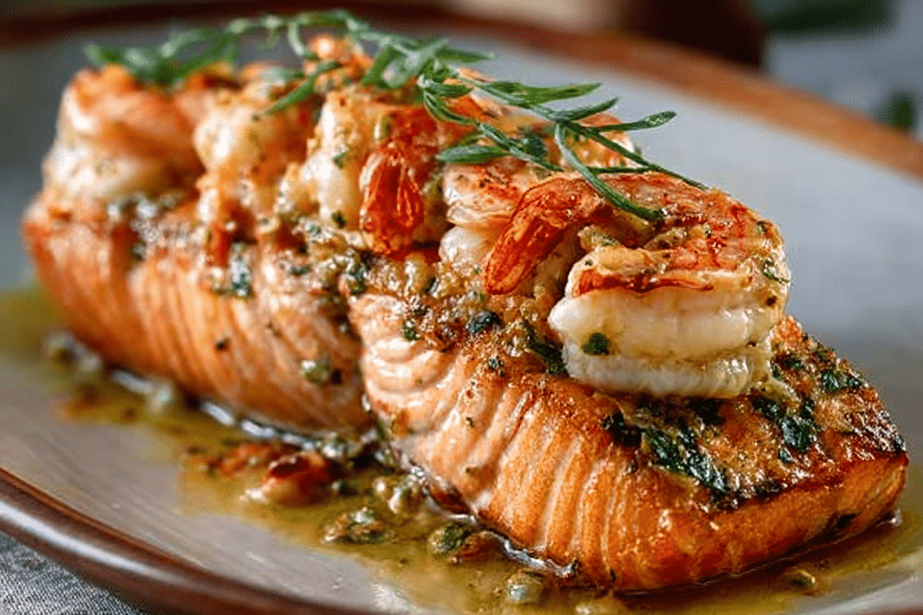 Crab and Shrimp Stuffed Salmon
