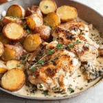 Creamy Garlic Chicken & Golden Potatoes Tray