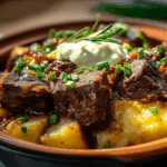 Crockpot Loaded Steak and Potato Bake
