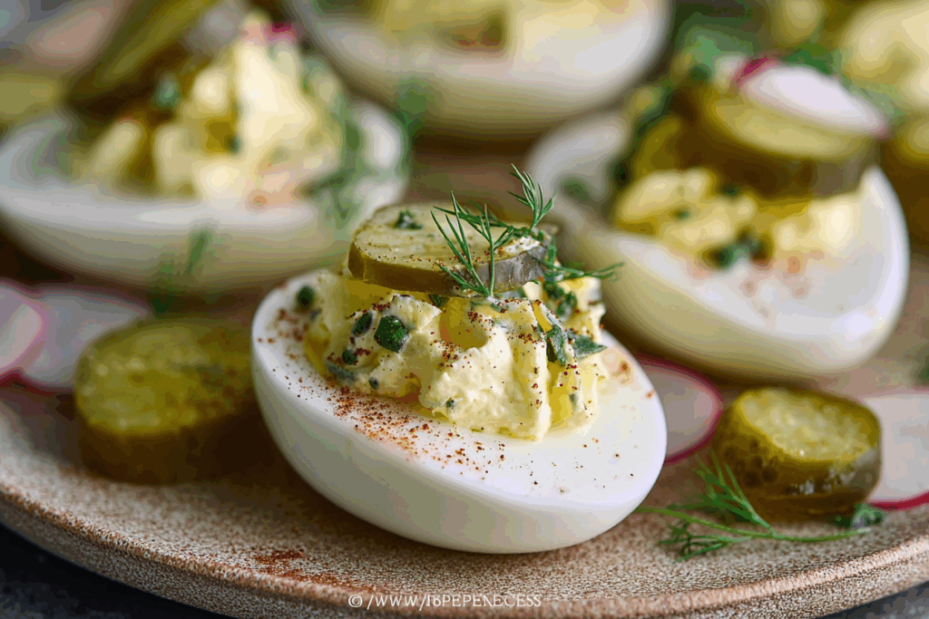 Dill Pickle Deviled Eggs