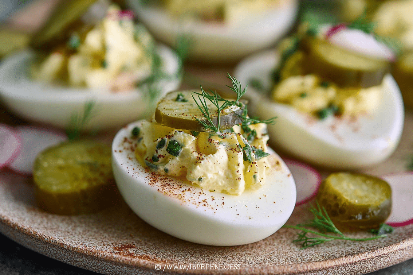 Dill Pickle Deviled Eggs