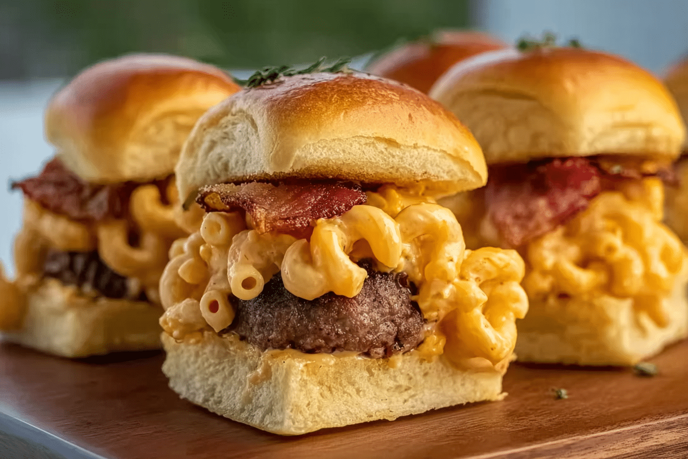 Mac Cheese Bacon Burger Rolls