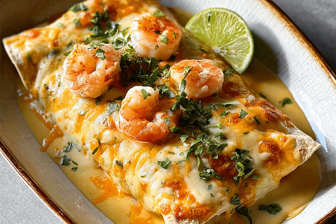 Shrimp Enchiladas with Cream Sauce
