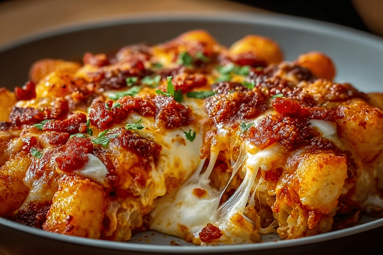 Tater Tot Pizza Casserole