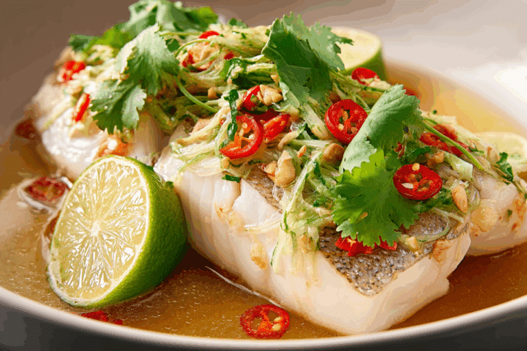 Thai Lime-Garlic Steamed Fish