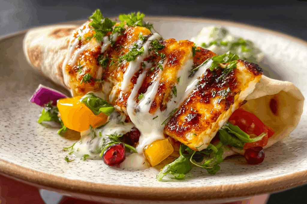 Halloumi Wraps with Hot Honey Halloumi