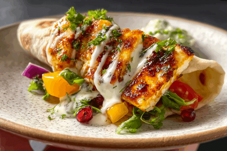 Halloumi Wraps with Hot Honey Halloumi