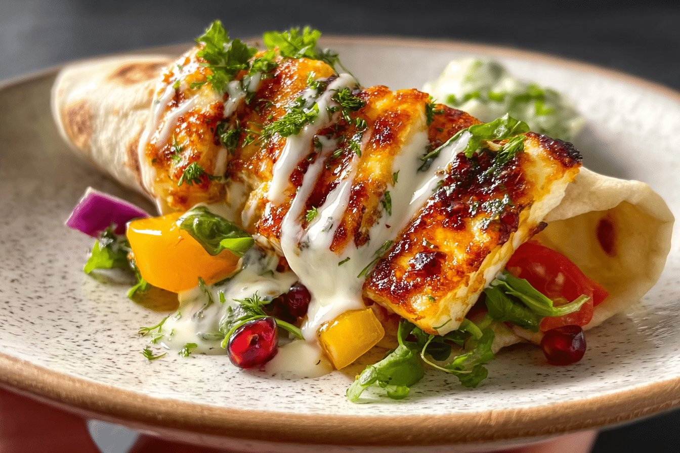 Halloumi Wraps with Hot Honey Halloumi