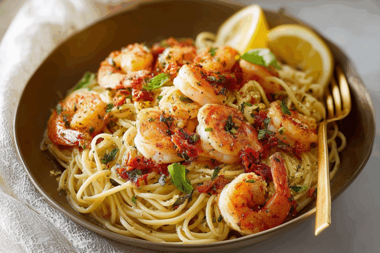 Garlic and Lemon Shrimp Pasta