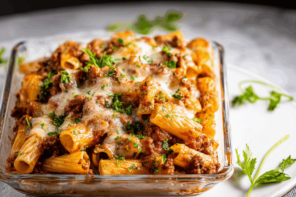 Baked Rigatoni with Meat Sauce