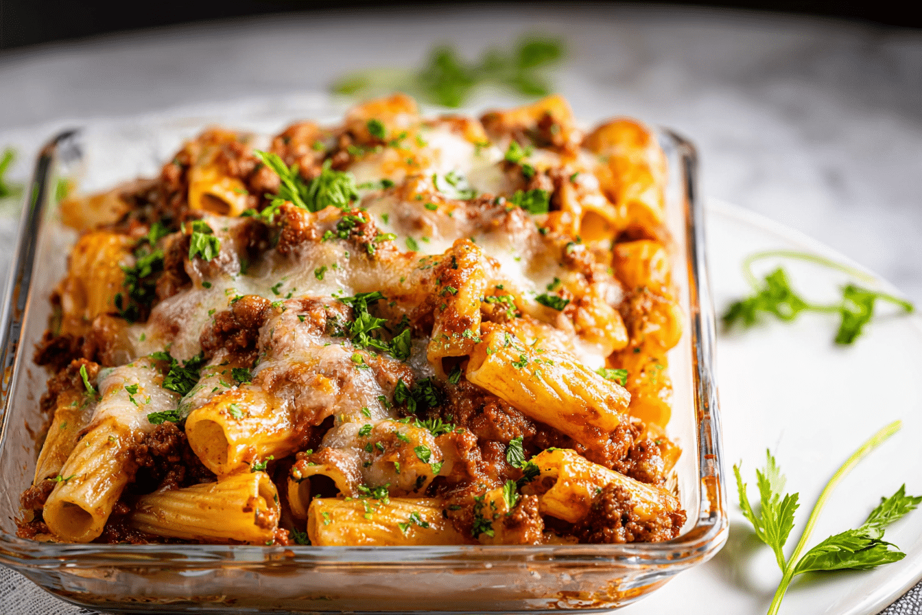 Baked Rigatoni with Meat Sauce