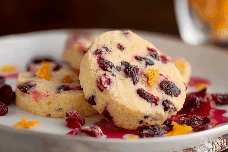 Cranberry Orange Shortbread Cookies