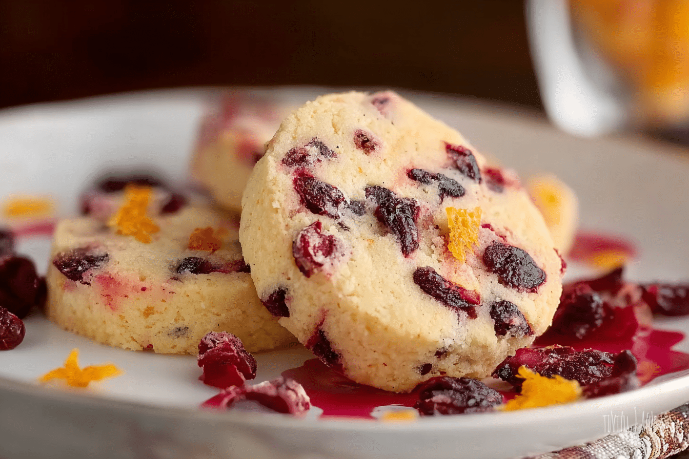 Cranberry Orange Shortbread Cookies