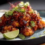 Gochujang Glazed Cauliflower with Lime Yogurt Dip