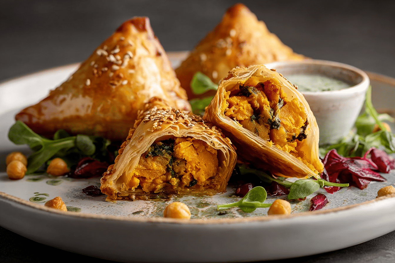 Golden Veggie Pockets with Sweet Potato & Chickpeas
