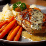 Herb-Cream Chicken with Mashed Potatoes & Glazed Carrots