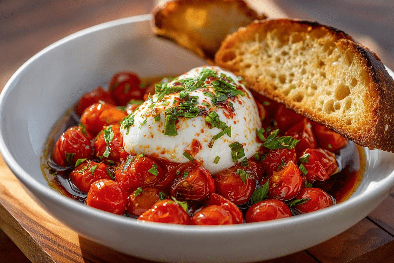 Hot Honey Tomato Burrata Dip
