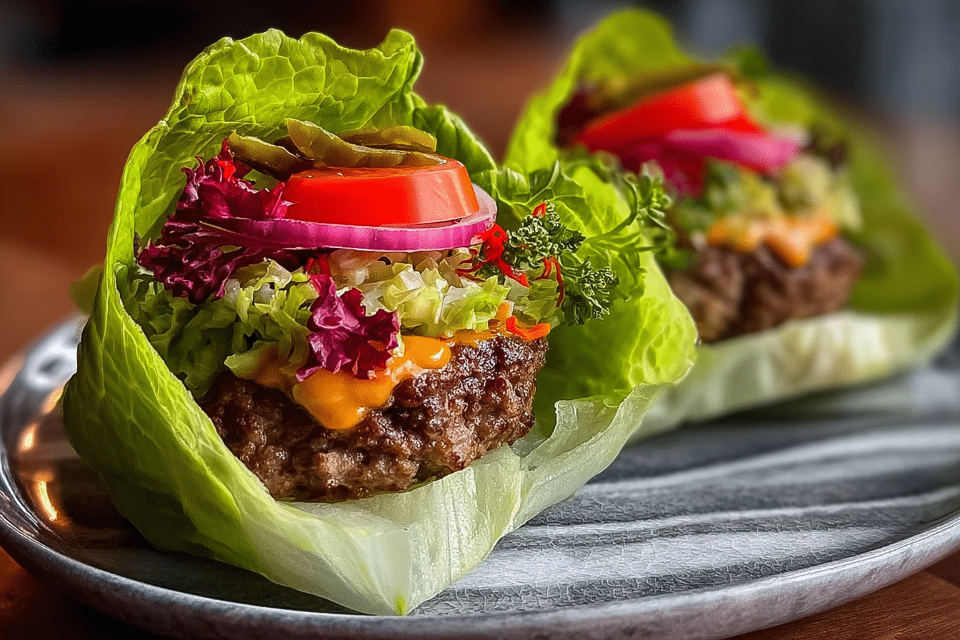 Keto Lettuce-Wrapped Cheeseburgers Recipe