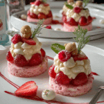 Mini Strawberry Cream Flower Cakes