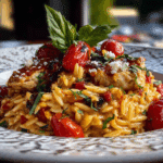 One-Pan Creamy Tomato Basil Orzo with Chicken
