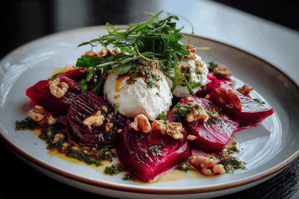 Roasted Beet and Burrata Salad with Walnut Gremolata