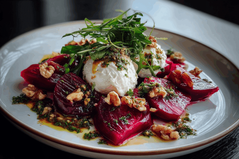 Roasted Beet and Burrata Salad with Walnut Gremolata