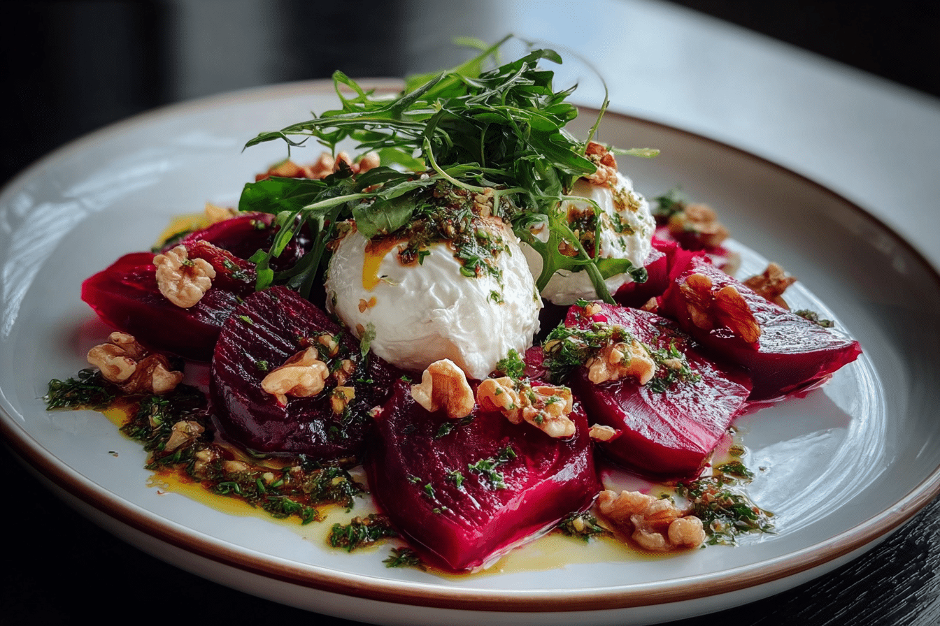 Roasted Beet and Burrata Salad with Walnut Gremolata