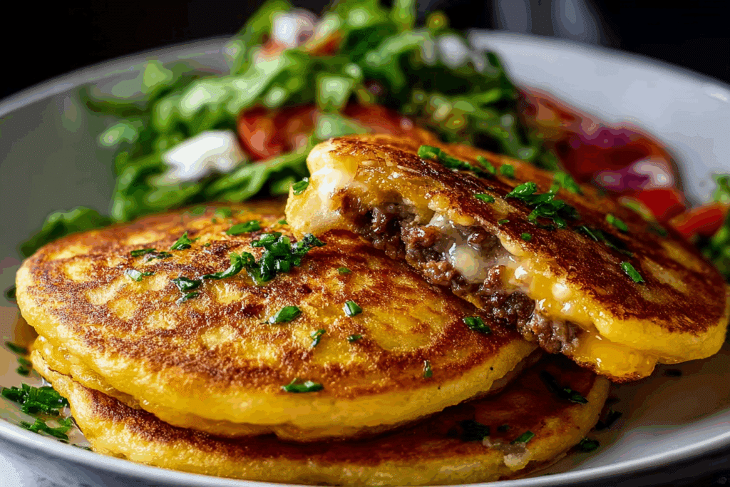 SAVORY PANCAKES FILLED WITH MEAT