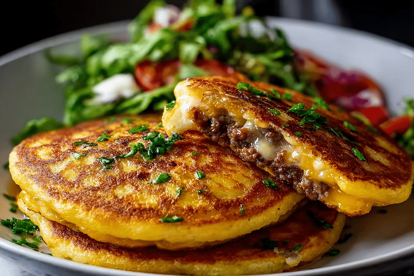 SAVORY PANCAKES FILLED WITH MEAT