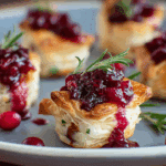 Cranberry and Cheese Puff Pastry Bites