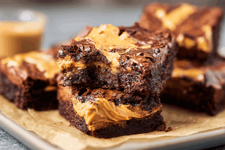 Gooey Peanut Butter Brownies