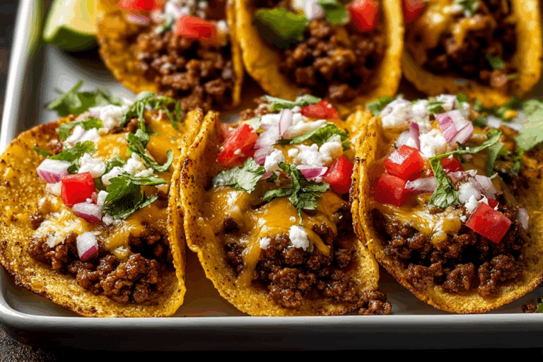 Mini Crispy Baked Ground Beef Tacos