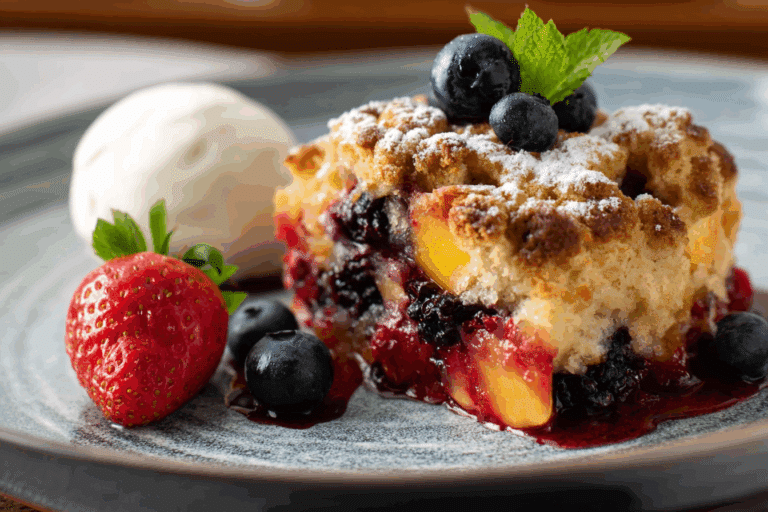 Nectarine and Berry Buckle
