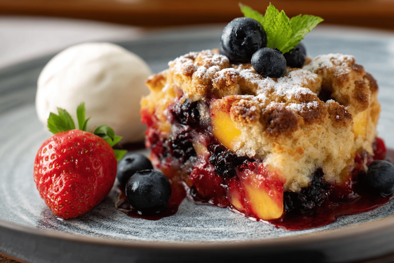 Nectarine and Berry Buckle