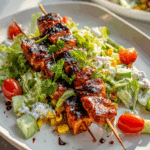 BBQ Chicken Skewer Salad