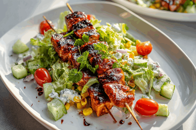 BBQ Chicken Skewer Salad