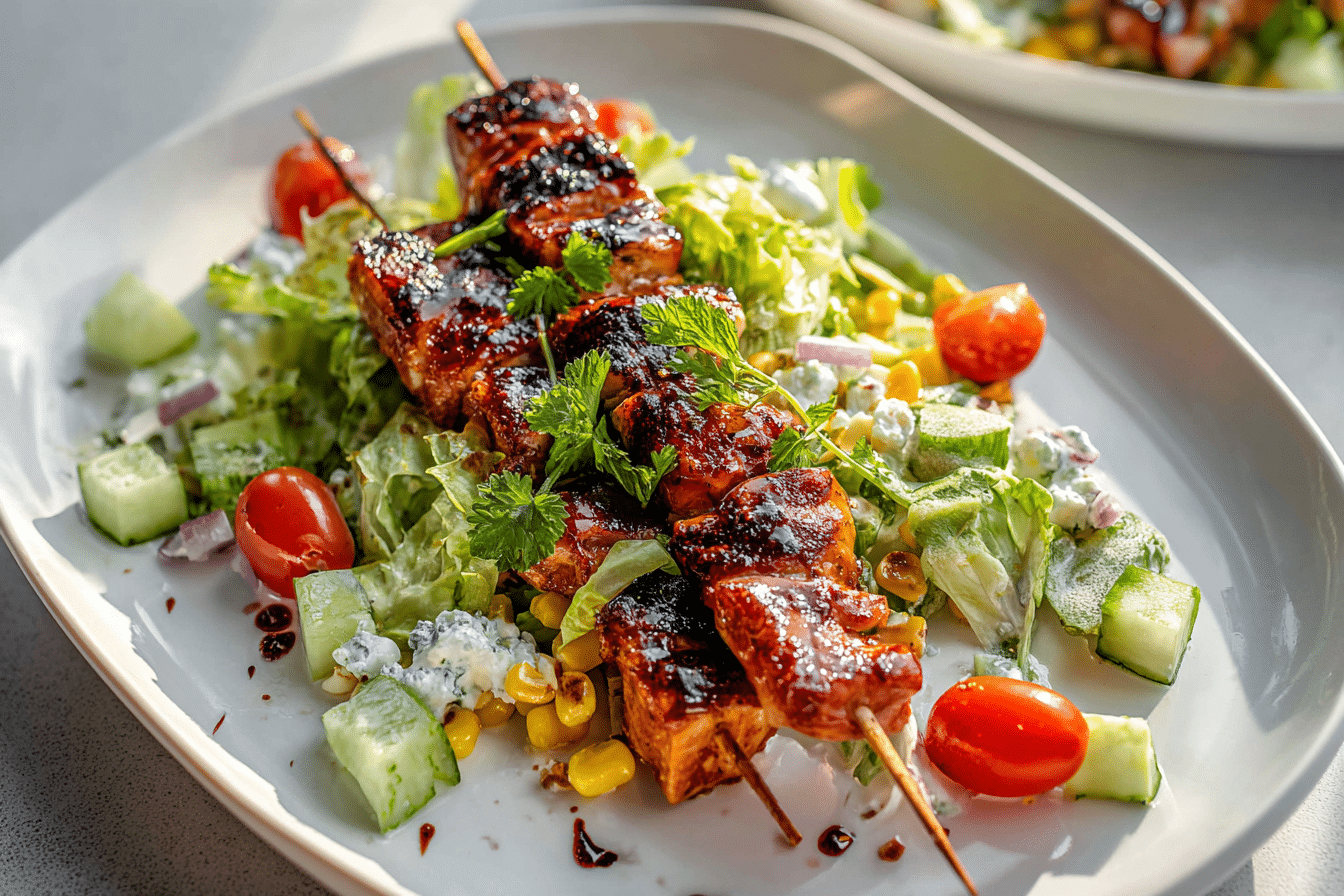 BBQ Chicken Skewer Salad