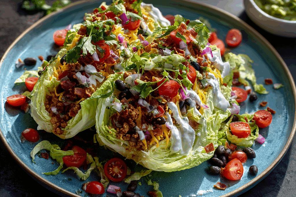 Taco Wedge Salad with Chipotle Lime Dressing