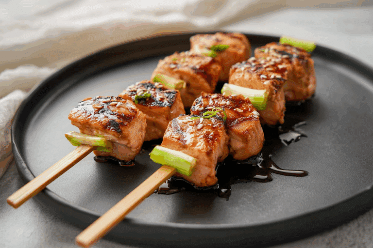 Teriyaki Salmon Skewers