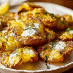 Crispy Smashed Potatoes with Lemon Dill & Chive Dressing